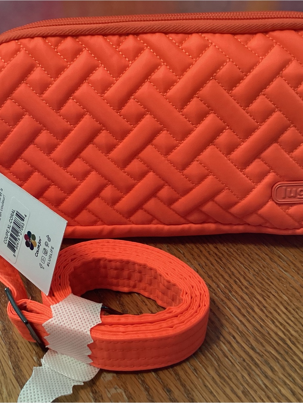Lug Coupe XL Convertible Crossbody Bag in bright coral